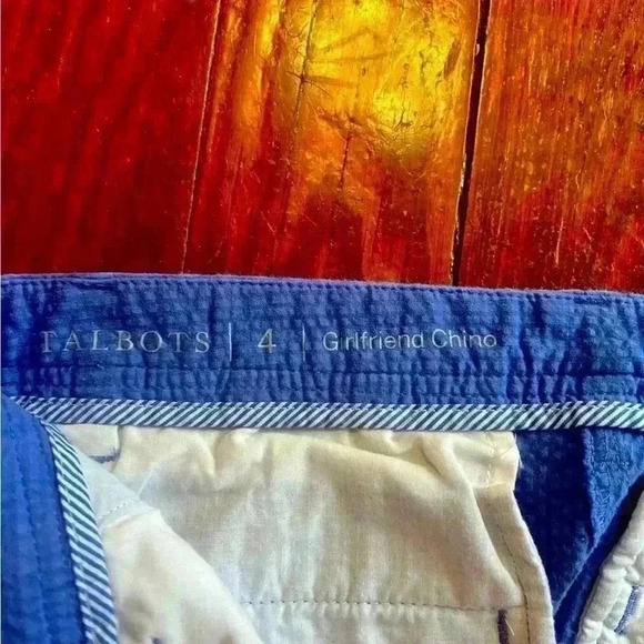 Talbots Women’s 4 Girlfriend Stretch Chino Straight Leg Cobalt Blue - Picture 7 of 10